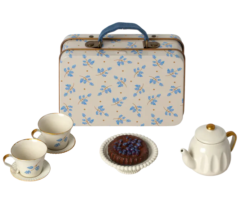 Maileg Afternoon treat, Mouse - Blue madelaine