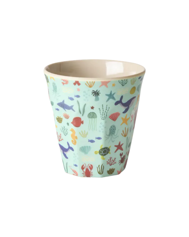 Kopp i Melamin - Blue Ocean Print- Small