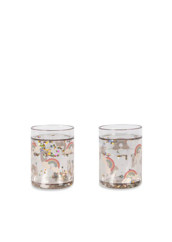 2pk Glitter Kopper - Rainbow