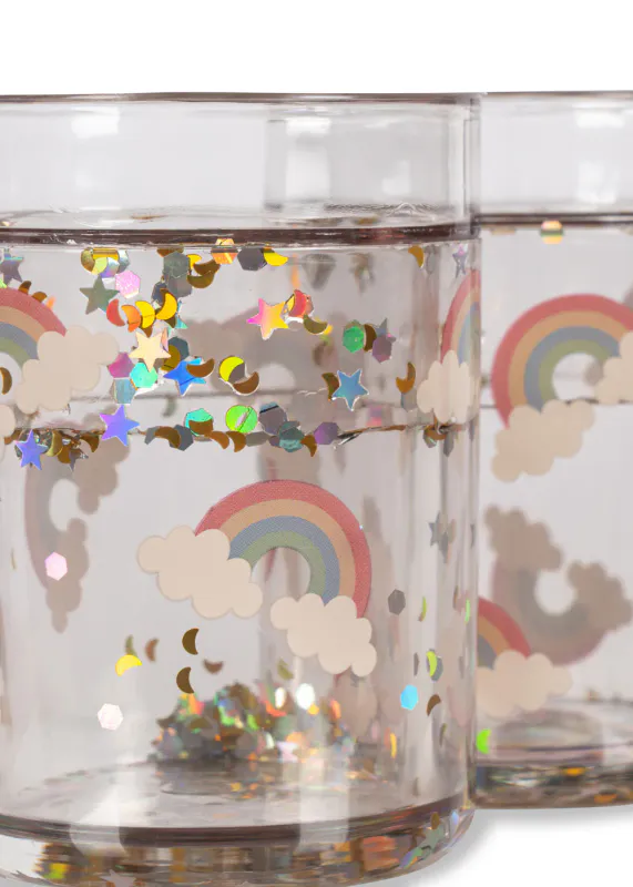 2pk Glitter Kopper - Rainbow