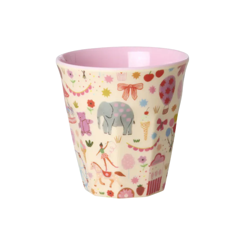 Kopp i Melamin - Pink Fun Fair Print - Small 160 ml