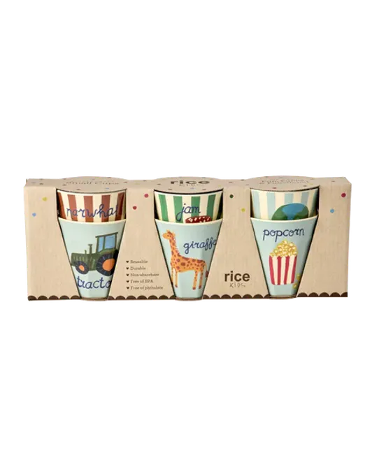 Hovedbilde Kopper i Melamin 6 pk. - Blue ABC Print - Small ...
