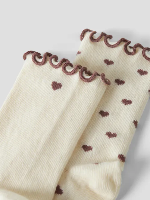 Hovedbilde Rosita Sokker 2 pk., Turtledove/Rose Taupe Hearts