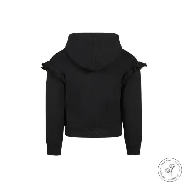 Girls' hooded cardigan, Black - Koko Noko